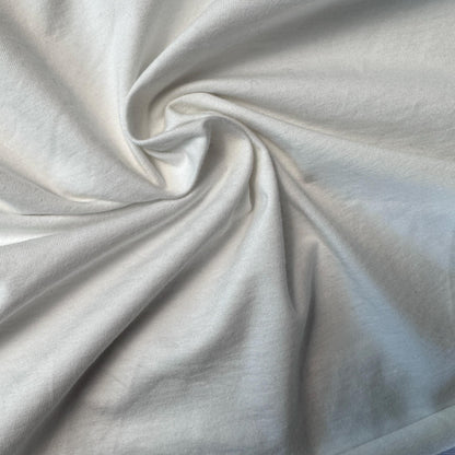 White Cotton Jersey Spandex 10 oz Medium Weight Eco-Friendly Sustainable Fabric By the Yard
