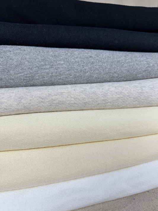 Heavy Cotton French Terry Knit With Matching Jersey and Rib | 450 GSM/22 Oz French Terry Heavy Sweatshirt Fabric By The Yard