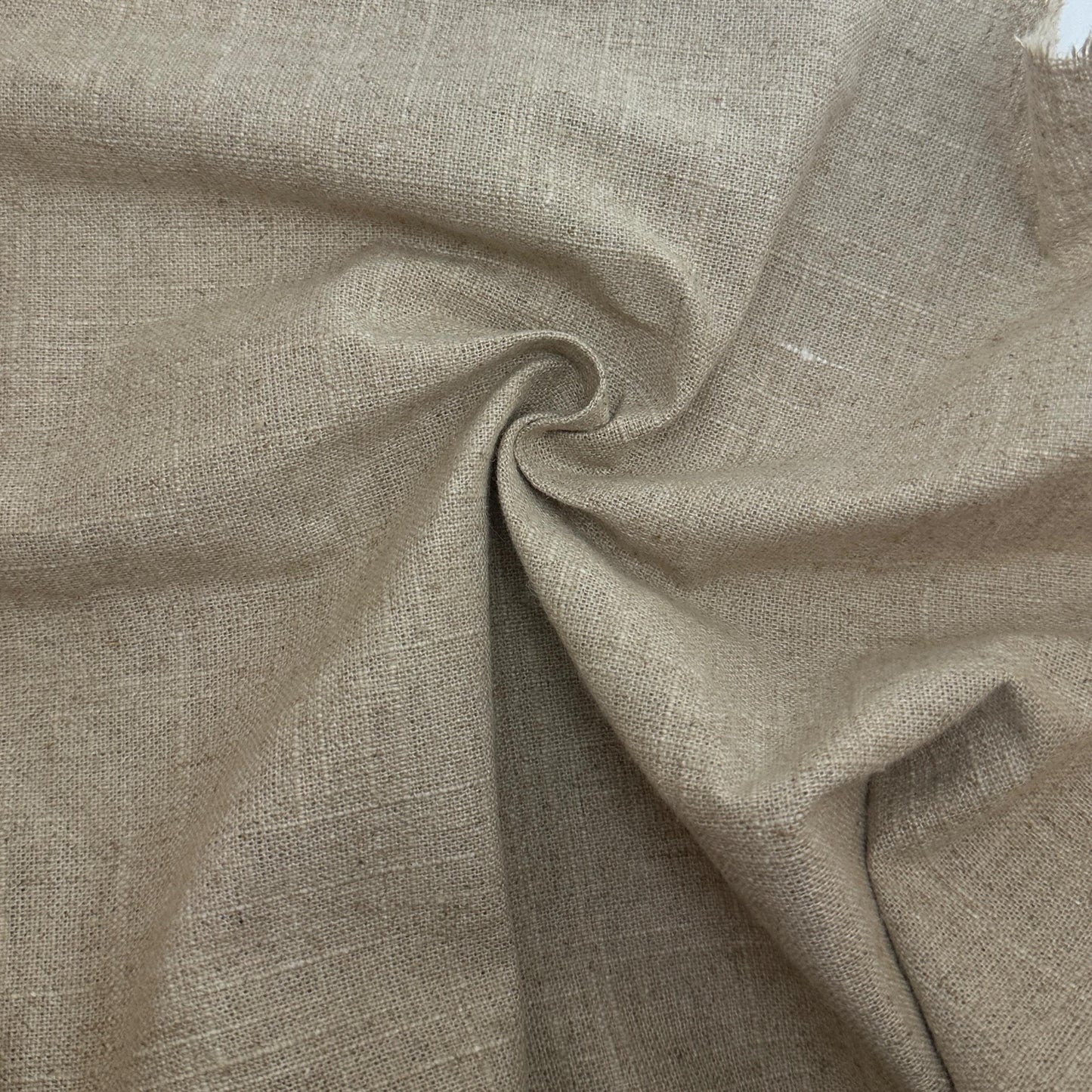 Cotton Linen Blend Khaki Medium Weight Apparel Upholstery Fabric By The Yard 10 Oz