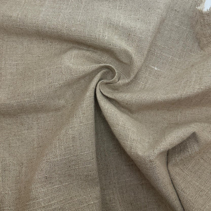 Cotton Linen Blend Khaki Medium Weight Apparel Upholstery Fabric By The Yard 10 Oz