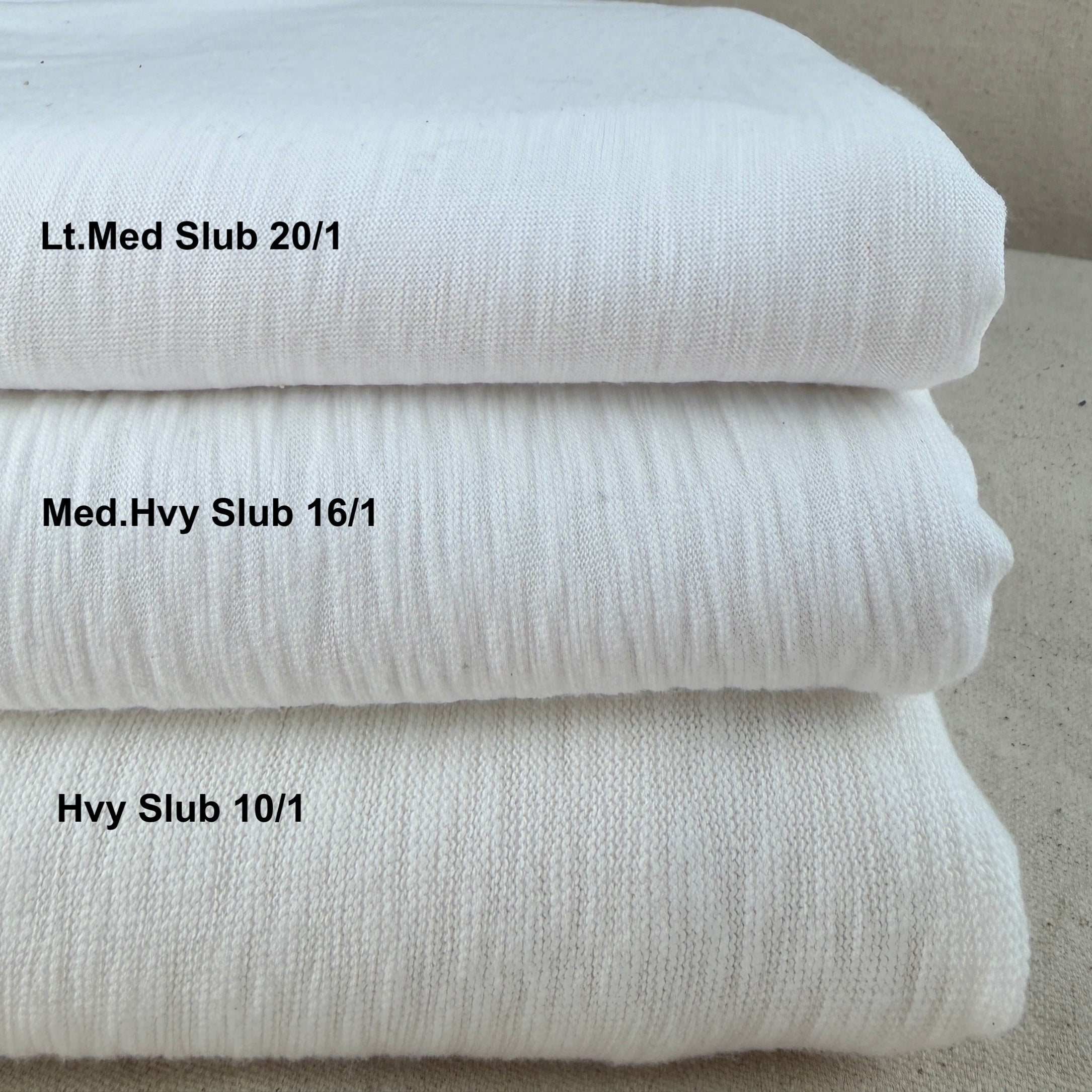 Cotton Slub Knit Jersey Knit PFD Fabric By The Yard With Matching Rib Available 60" USA MADE