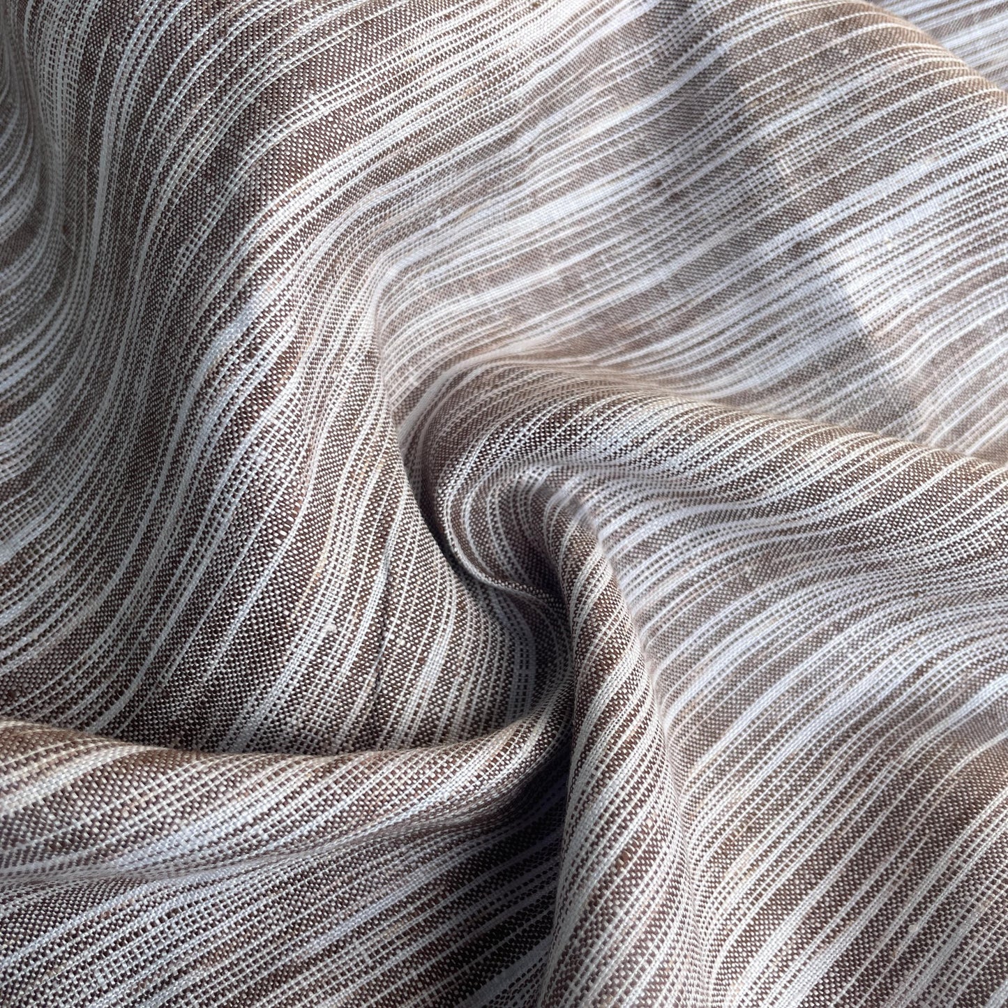 100% Linen Lightweight Tiger Striped Patterned Linen Voile by the Yard - Soft and Breathable Fabric for Sewing, Crafts, and Dressmaking