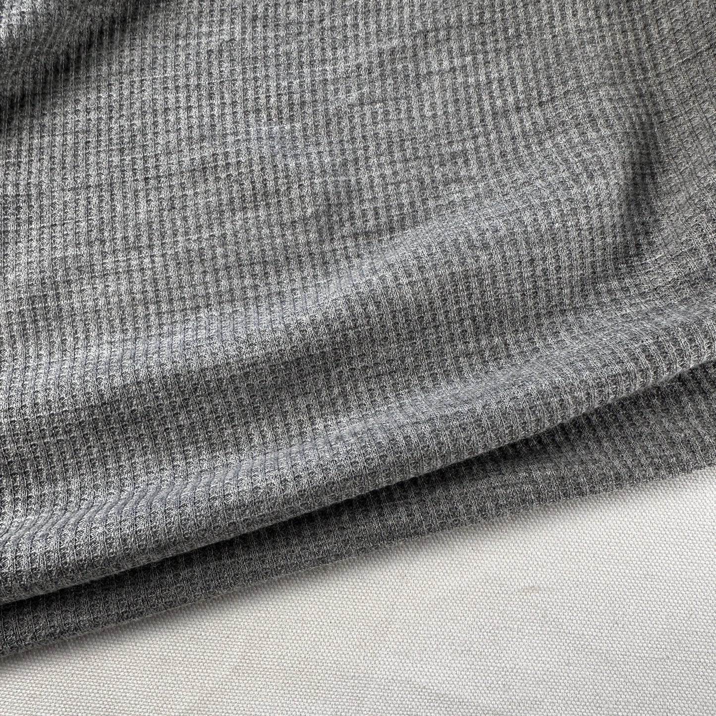 Cotton Brushed Thermal Fabric – Navy Blue 9 oz | Soft Waffle Knit 5% Spandex by the Yard