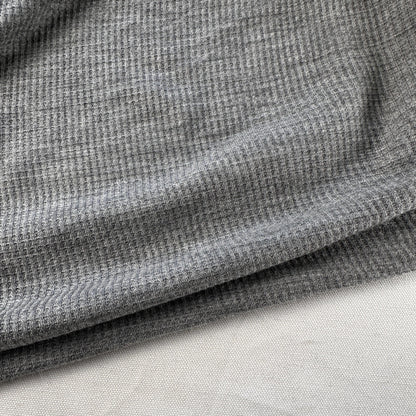 Cotton Brushed Thermal Fabric – Navy Blue 9 oz | Soft Waffle Knit 5% Spandex by the Yard