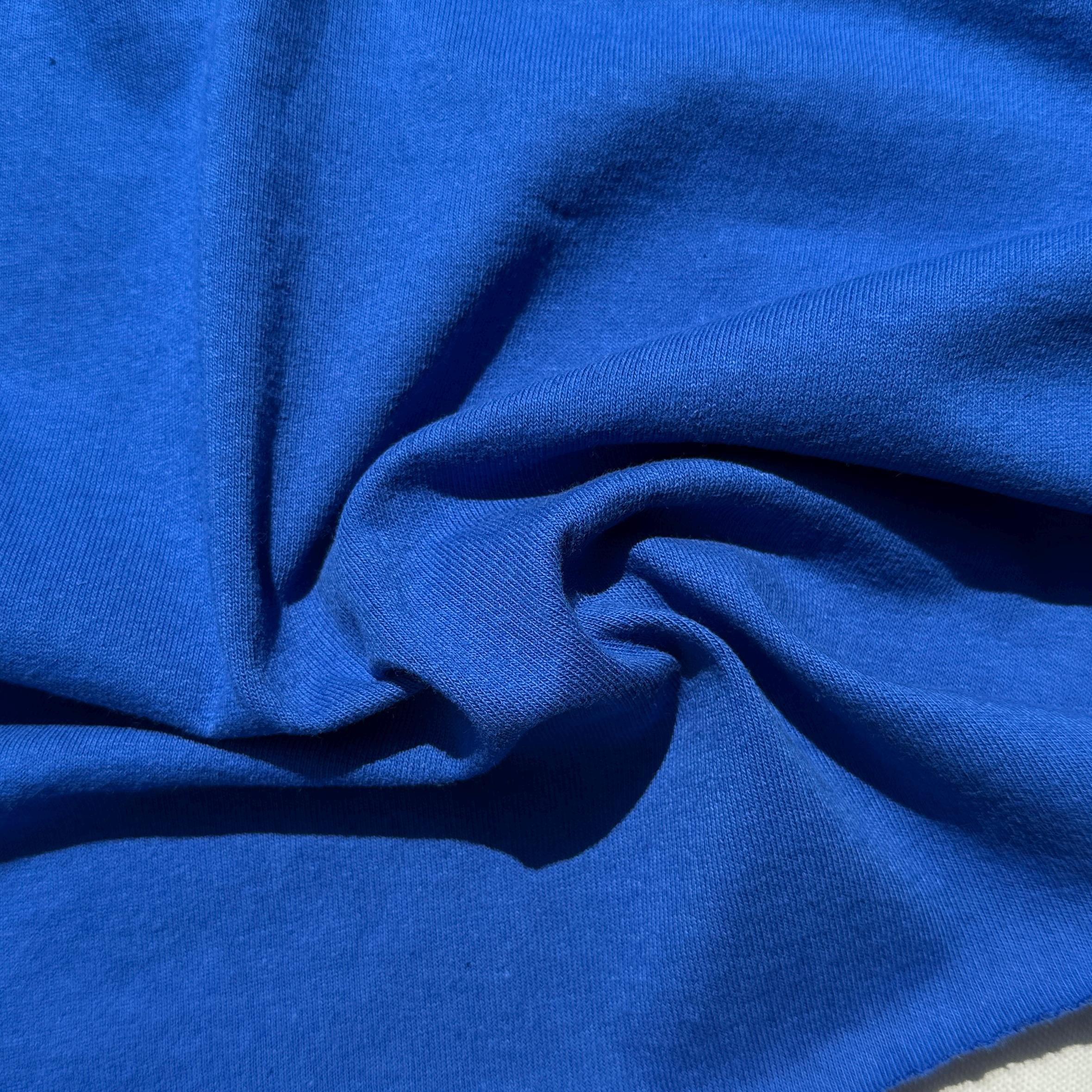 100% Cotton Jersey Royal Blue Knit Medium-Heavy Weight Eco-Friendly Fabric By The Yard 60"