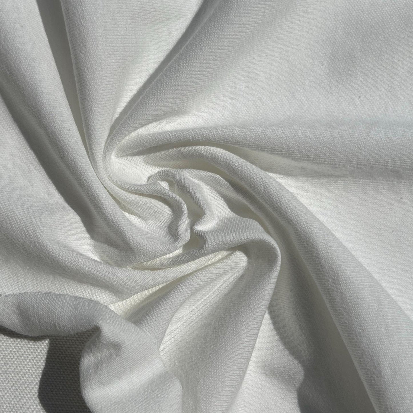 100% Cotton Jersey White Knit Medium-Heavy Weight Eco-Friendly Fabric By The Yard 60"