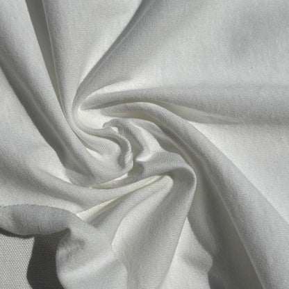 100% Cotton Jersey White Knit Medium-Heavy Weight Eco-Friendly Fabric By The Yard 60"