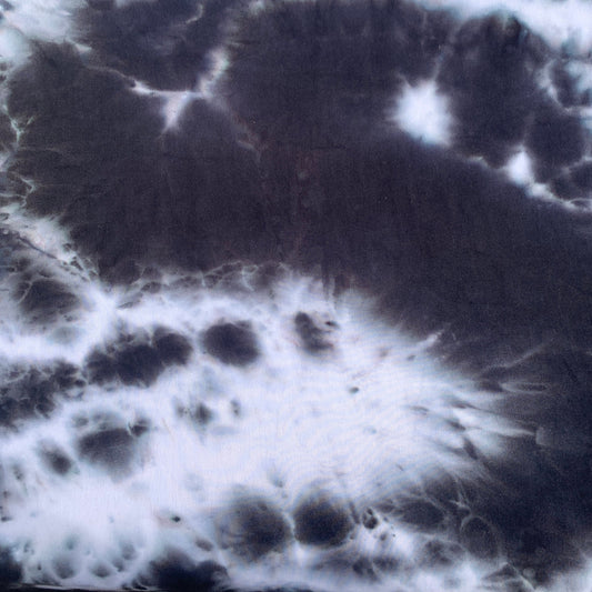 Cotton/Modal Black,White,& Teal Tie Dye Spandex Lycra Jersey Knit Fabric By the Yard 60"