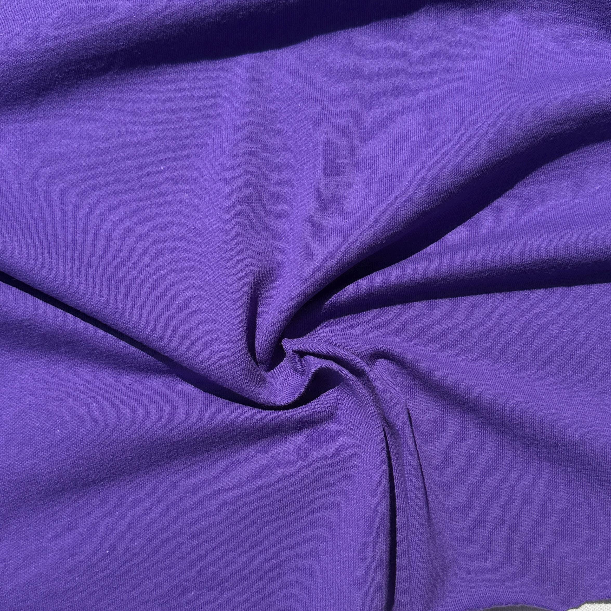 100% Cotton Jersey Purple Knit Medium-Heavy Weight Eco-Friendly Fabric By The Yard 60"
