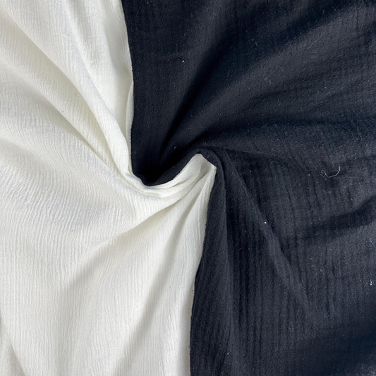 Cotton Gauze Fabric – 100% Cotton Black or White | Soft Lightweight 4 oz Gauze by the Yard