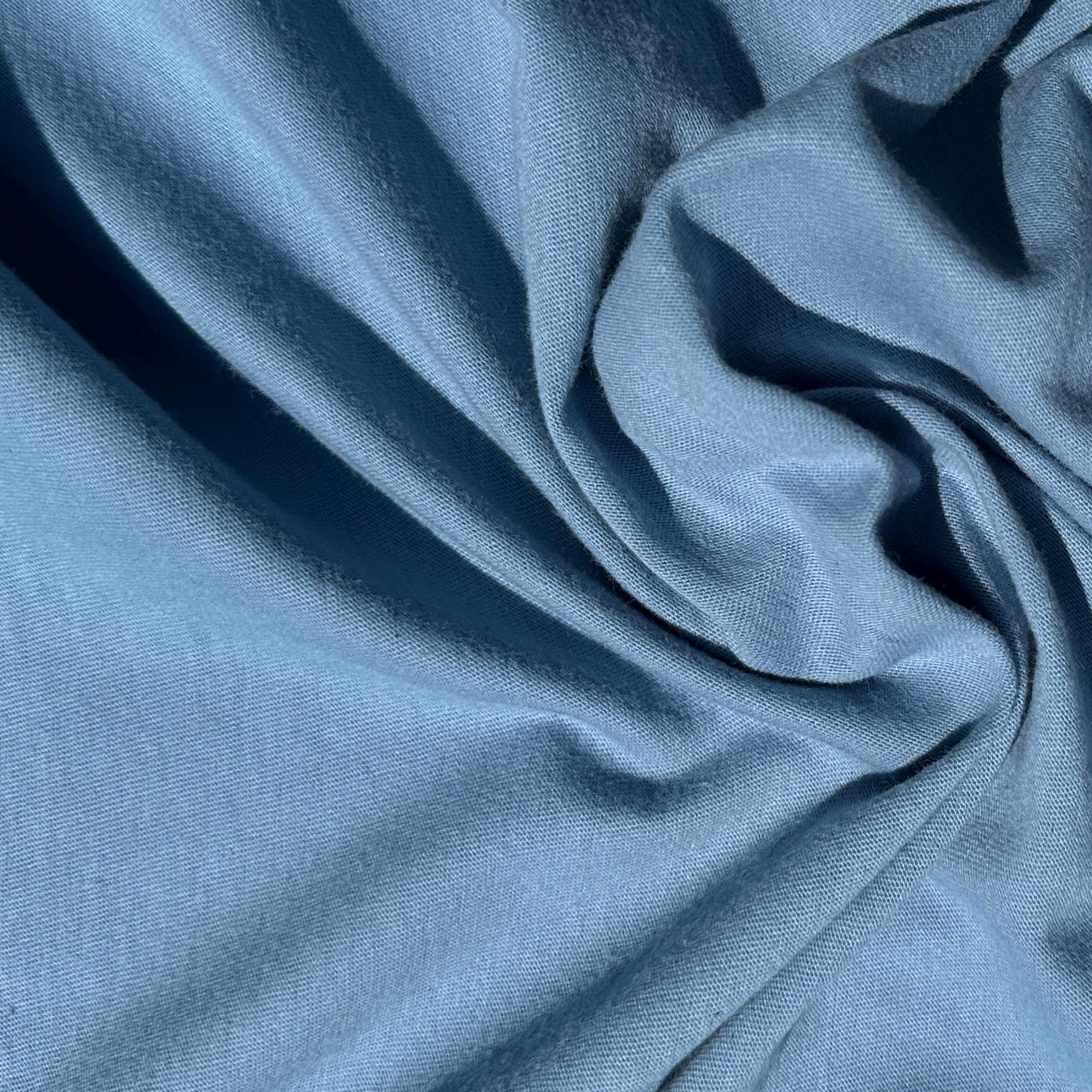 100% Cotton Jersey Light Baby Blue Knit Medium-Heavy Weight Eco-Friendly Fabric By The Yard 60"