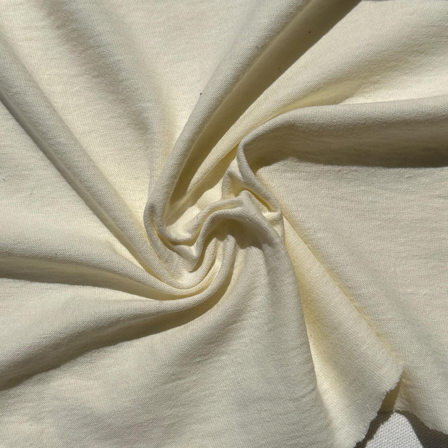 100% Cotton Jersey Cream Knit Medium-Heavy Weight Eco-Friendly Fabric By The Yard 60"