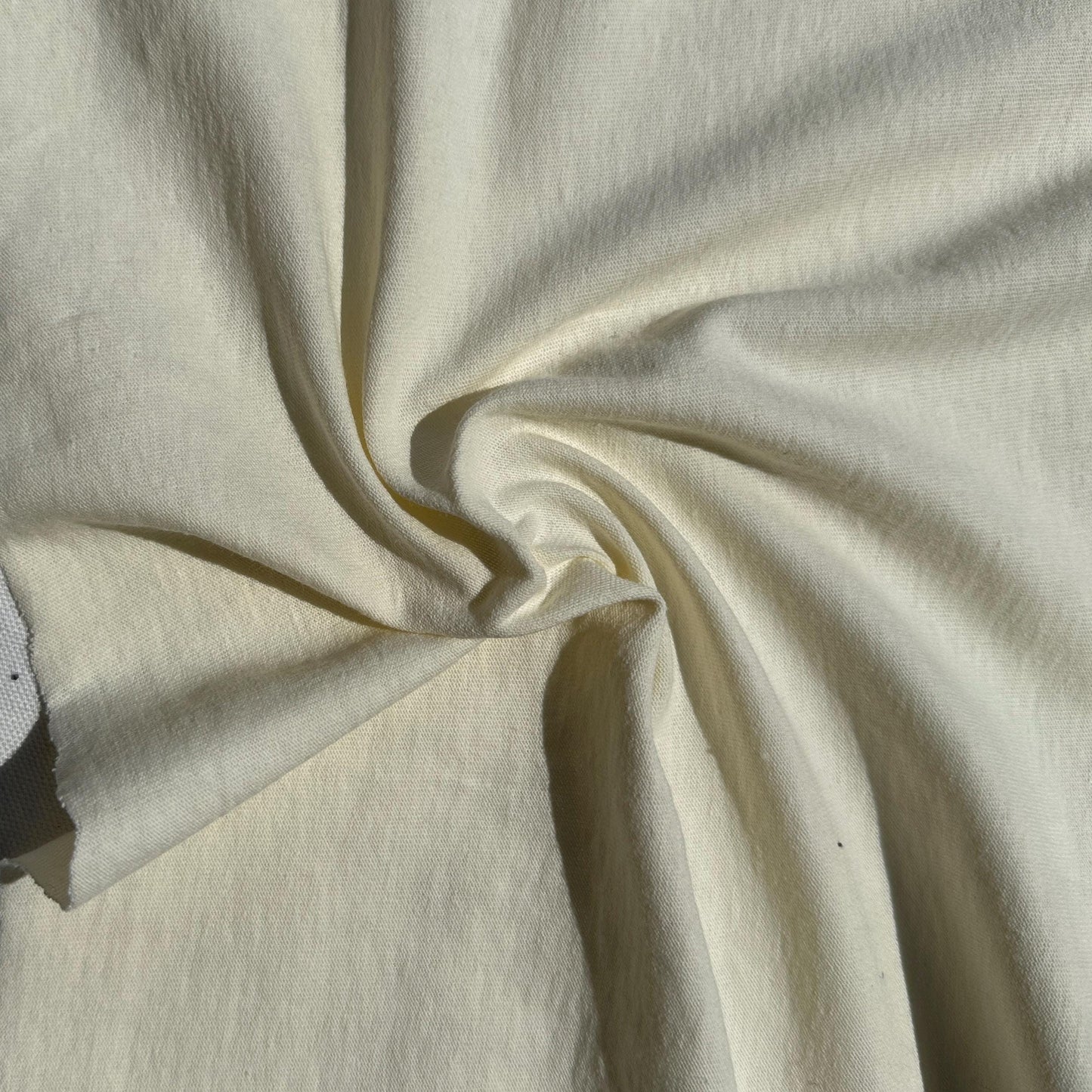 100% Cotton Jersey Cream Knit Medium-Heavy Weight Eco-Friendly Fabric By The Yard 60"