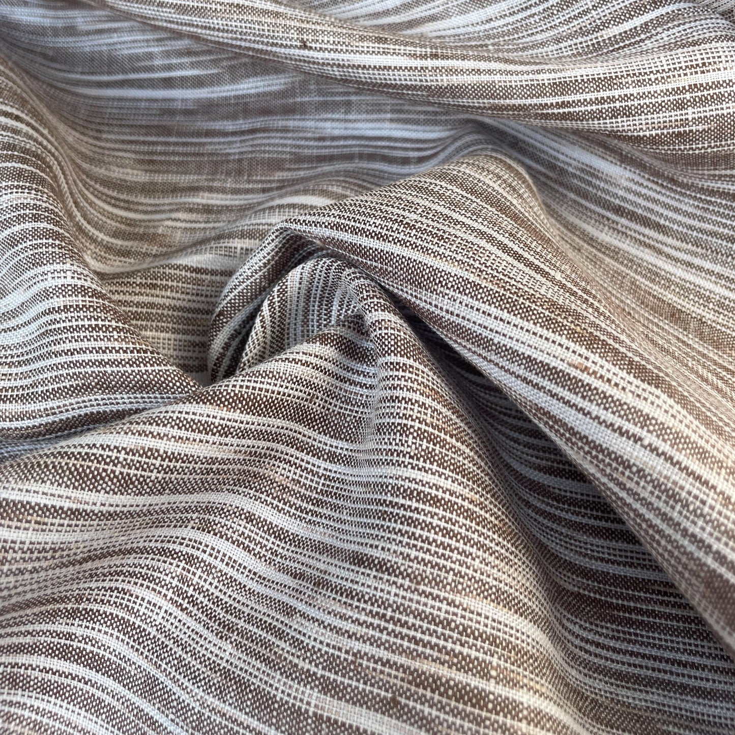 100% Linen Lightweight Tiger Striped Patterned Linen Voile by the Yard - Soft and Breathable Fabric for Sewing, Crafts, and Dressmaking