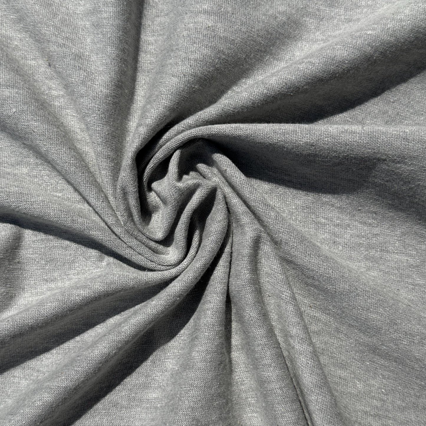 100% Cotton Jersey Heather Gray Knit Medium-Heavy Weight Eco-Friendly Fabric By The Yard 60"