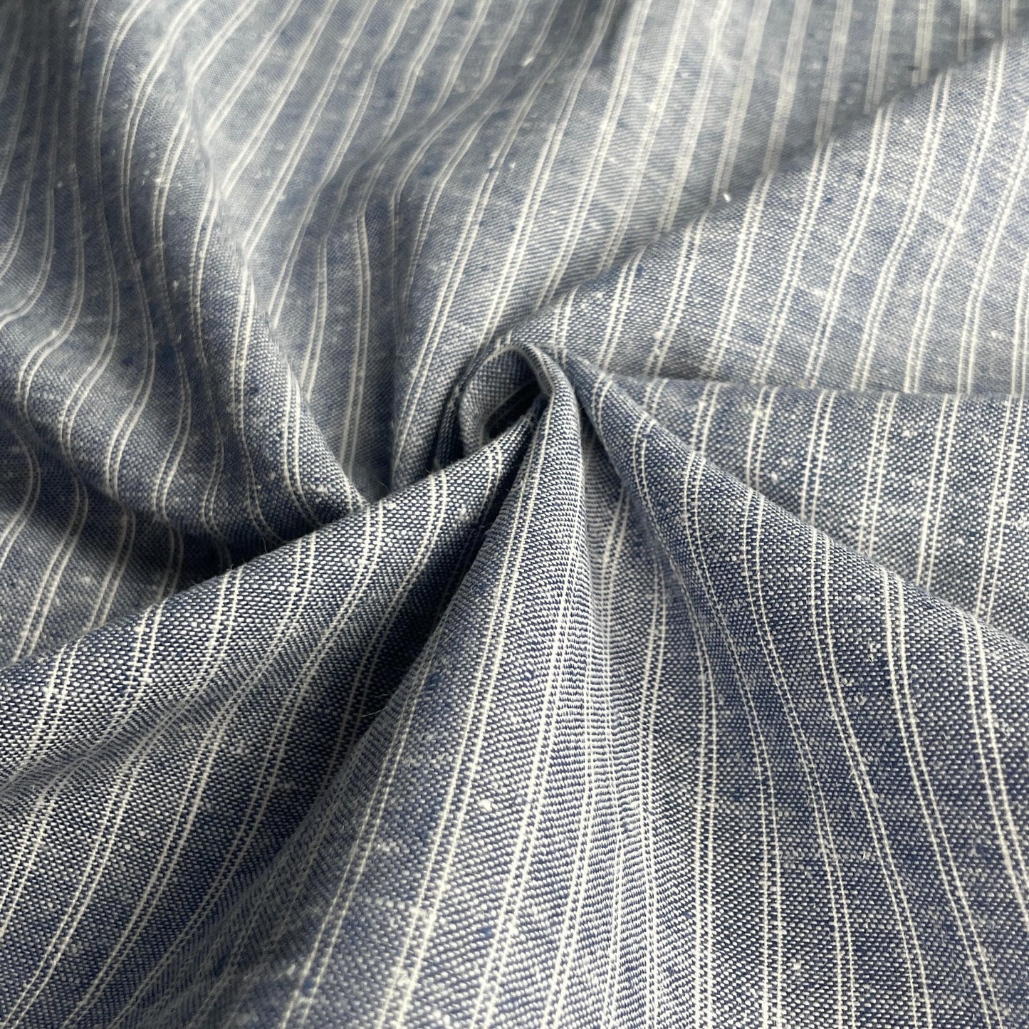 Linen Cotton Striped Woven Fabric | Soft Breathable Material for Sewing, DIY Crafts, and Apparel