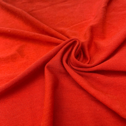 Cotton Red Orange Jersey Knit 100% Fabric By the Yard 58"