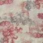 100% Lightweight Linen Voile Cream, Red Japanese Patterned Floral by the Yard - Fabric for Sewing, Crafts, and Dressmaking.