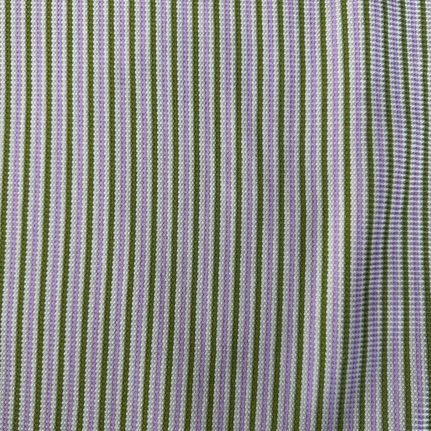Cotton Striped Baby Thermal Fabric – Green, Purple, White 9 oz | Soft Waffle Knit 5% Spandex by the Yard