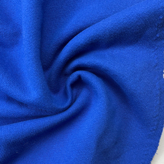 Heavy Cotton French Terry Royal Blue Knit With Matching Jersey and Rib | 450 GSM/22 Oz French Terry Heavy Sweatshirt Fabric By The Yard