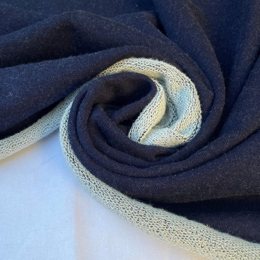 Heavy Blue Denim Cotton French Terry | 15 Oz French Terry Heavy Sweatshirt Fabric By The Yard