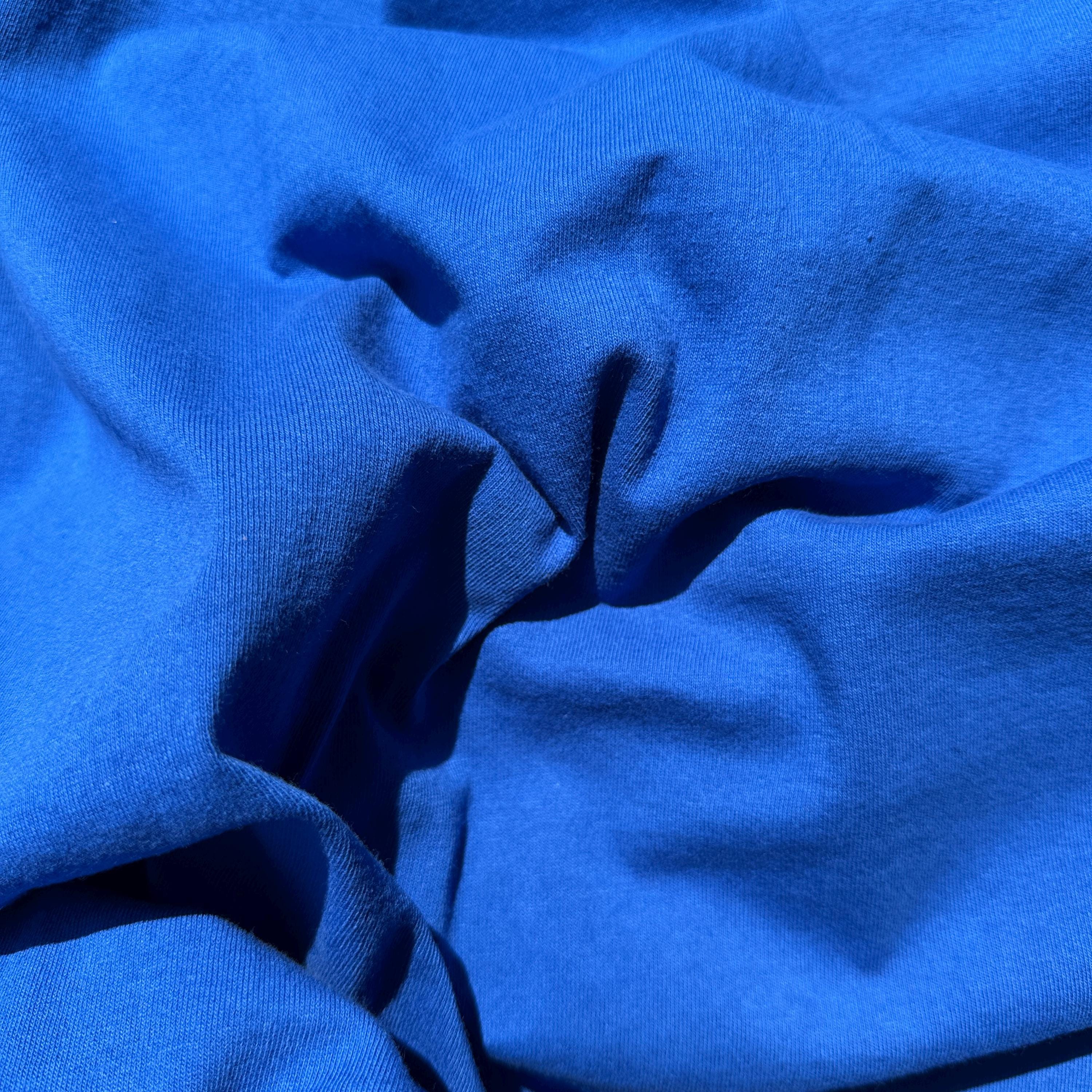 100% Cotton Jersey Royal Blue Knit Medium-Heavy Weight Eco-Friendly Fabric By The Yard 60"