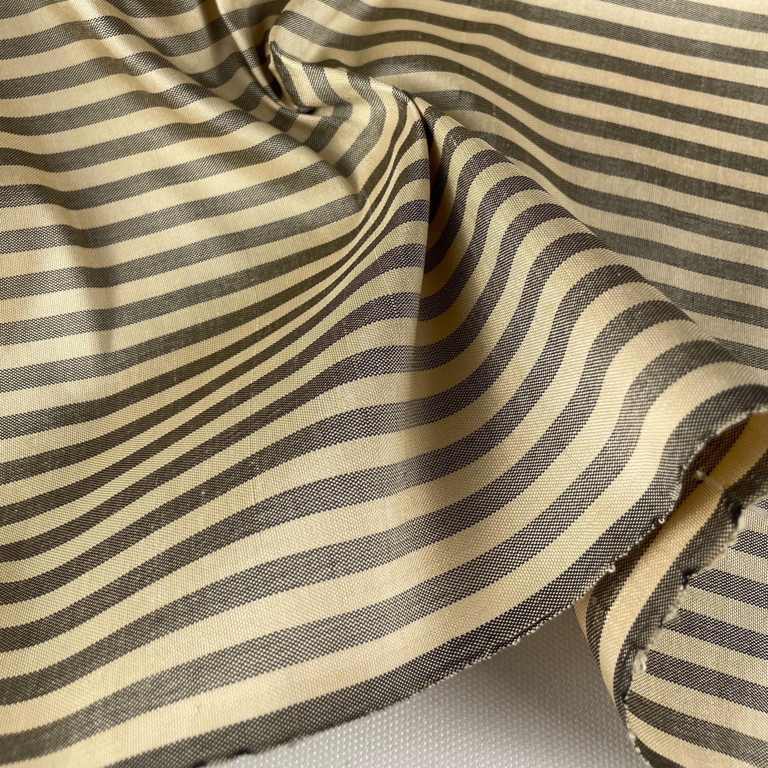100% Silk Lightweight Striped Silk Fabric by the Yard - Luxury Material for Sewing, Dressmaking, and Crafts