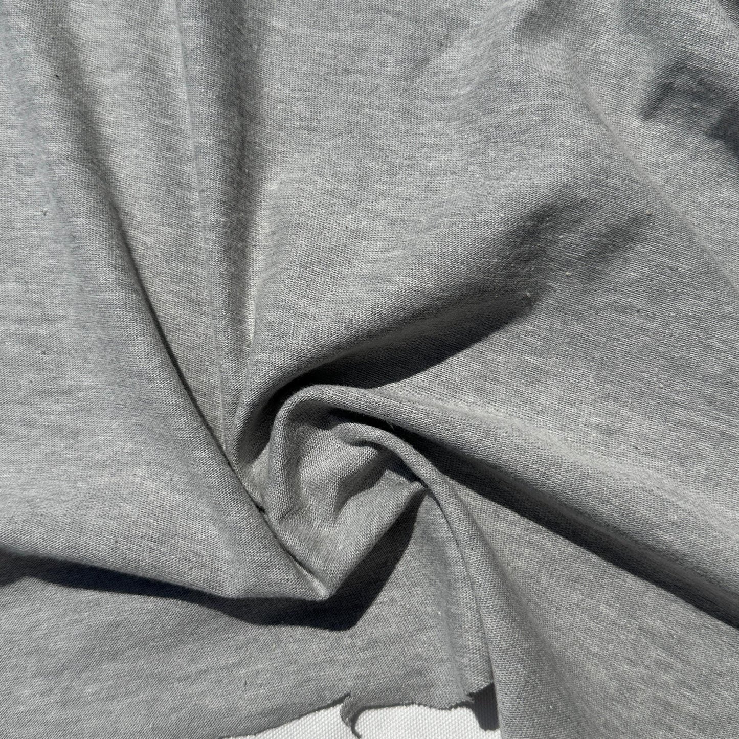 100% Cotton Jersey Heather Gray Knit Medium-Heavy Weight Eco-Friendly Fabric By The Yard 60"