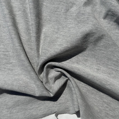100% Cotton Jersey Heather Gray Knit Medium-Heavy Weight Eco-Friendly Fabric By The Yard 60"