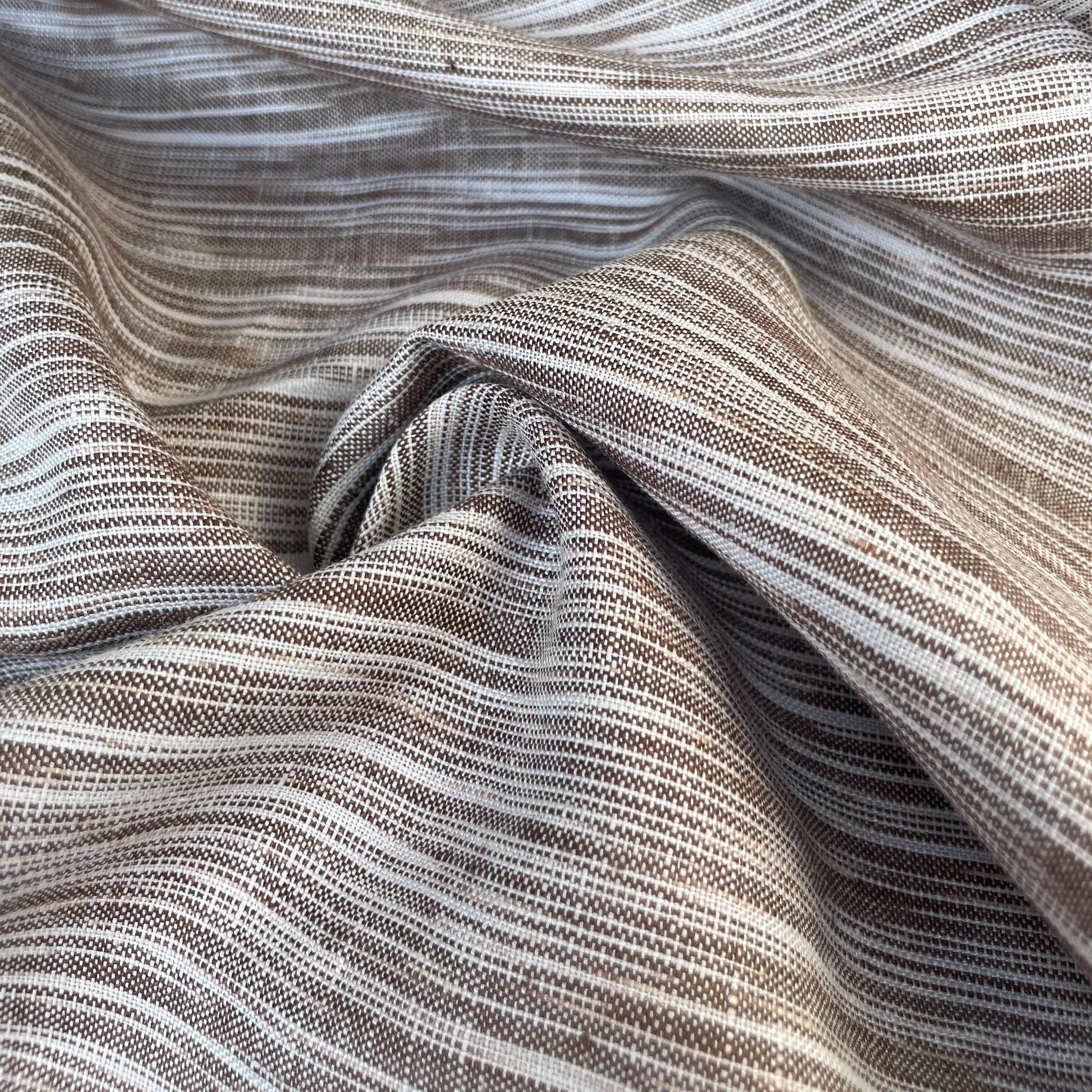 100% Linen Lightweight Tiger Striped Patterned Linen Voile by the Yard - Soft and Breathable Fabric for Sewing, Crafts, and Dressmaking