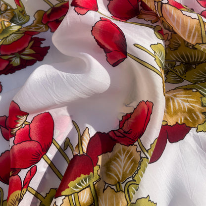 100% Cupro Georgette Japanese Lightweight Earthy flower Silk-like Fabric by the Yard - Luxury Material for Sewing, Dressmaking, and Crafts