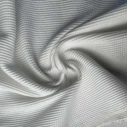 Cotton Baby Thermal Fabric – White 9 oz | Soft Waffle Knit 5% Spandex by the Yard
