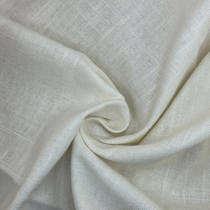 Cotton Linen Blend Cream Medium Weight Apparel Upholstery Fabric By The Yard 9 Oz