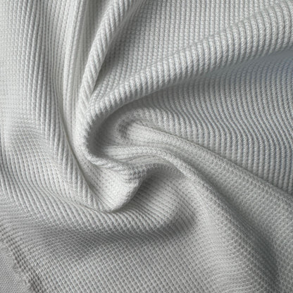 Cotton Baby Thermal Fabric – White 9 oz | Soft Waffle Knit 5% Spandex by the Yard