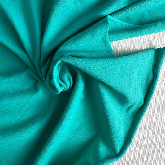 Blue Green Cotton Jersey Spandex 10 oz Medium Weight Eco-Friendly Sustainable Fabric By the Yard