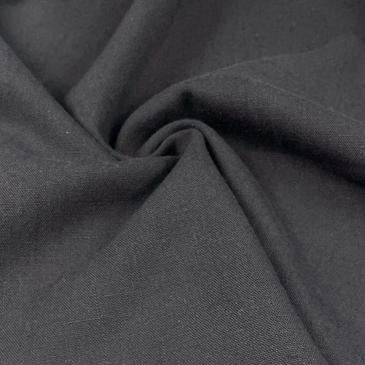 Tencel Linen Black Fabric by the Yard | 8oz Medium Weight Material for Apparel & Sewing Projects