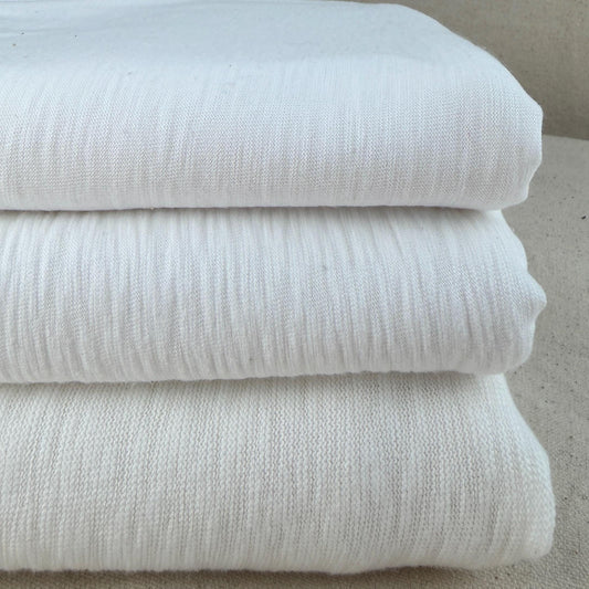 Cotton Slub Knit Jersey Knit PFD Fabric By The Yard With Matching Rib Available 60" USA MADE