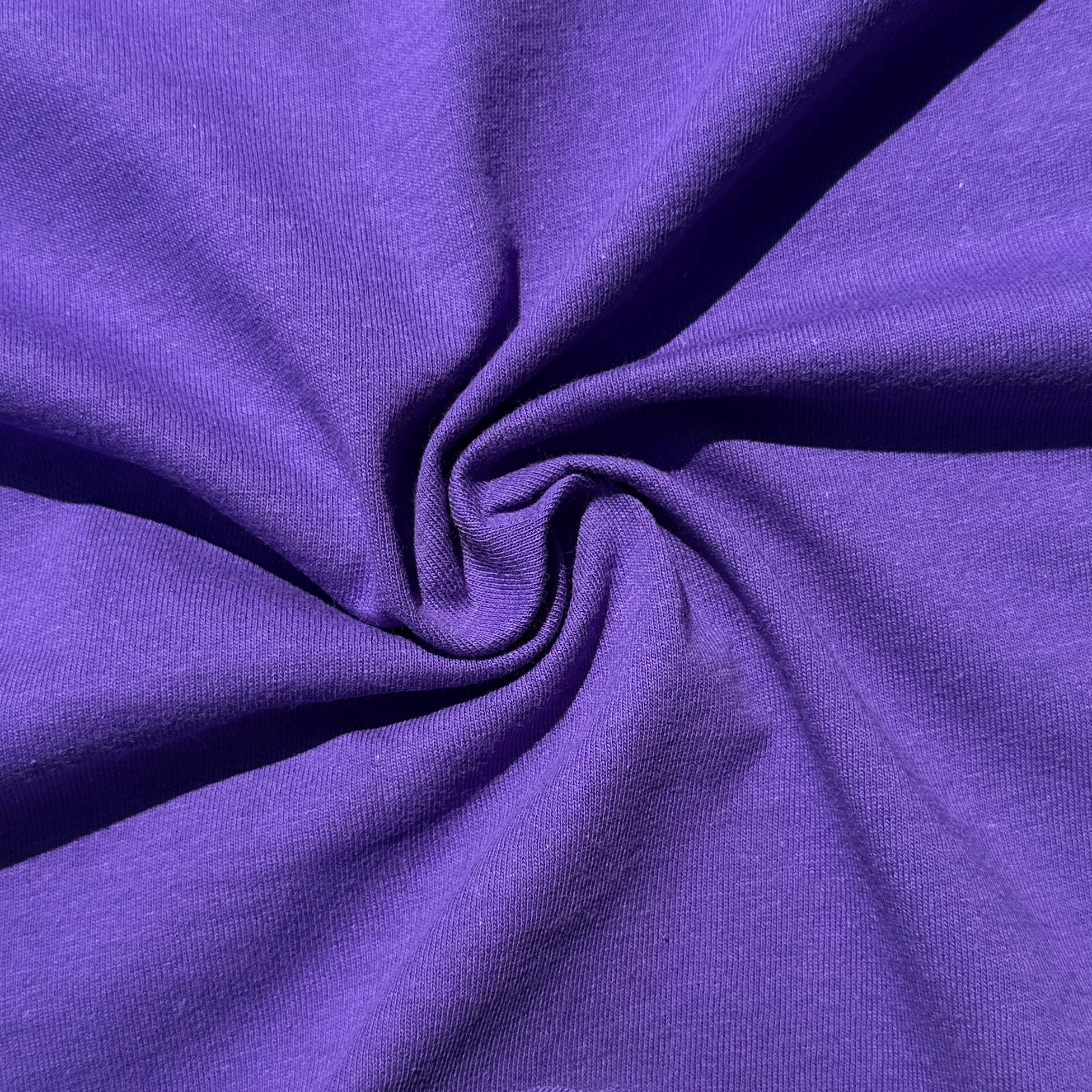 100% Cotton Jersey Purple Knit Medium-Heavy Weight Eco-Friendly Fabric By The Yard 60"