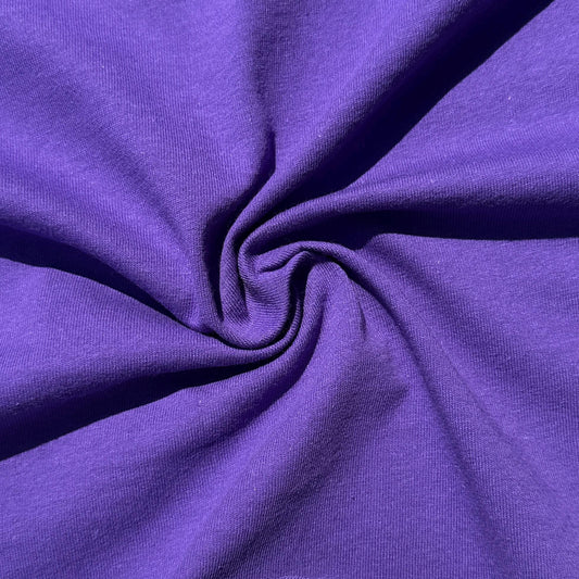 100% Cotton Jersey Purple Knit Medium-Heavy Weight Eco-Friendly Fabric By The Yard 60"