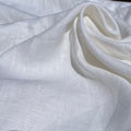 100% Linen 5.5 Oz White Woven Fabric By The Yard