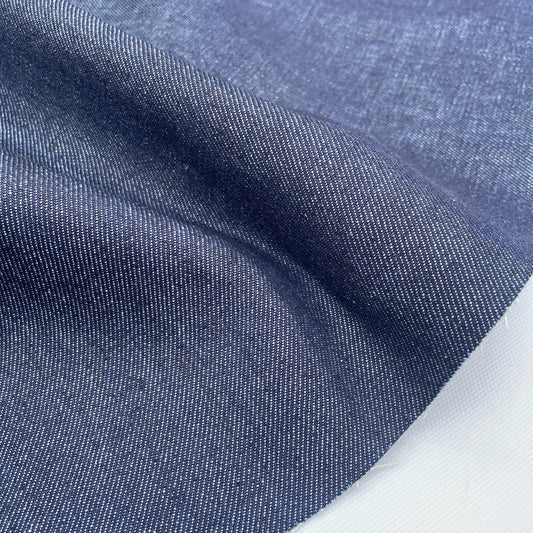 Italian 100% Cotton Denim Indigo Blue Fabric By The Yard