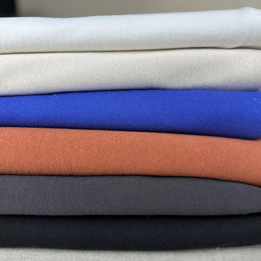 Heavy Cotton Fleece With Matching Rib | 24 OZ Knit Sweatshirt Fabric By The Yard