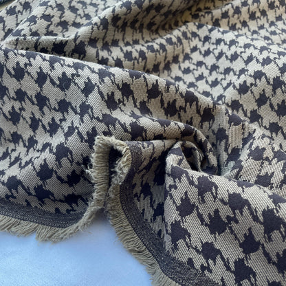 Cotton Pattern Twill Spandex Brown Jacquard Pattern Fabric By The Yard