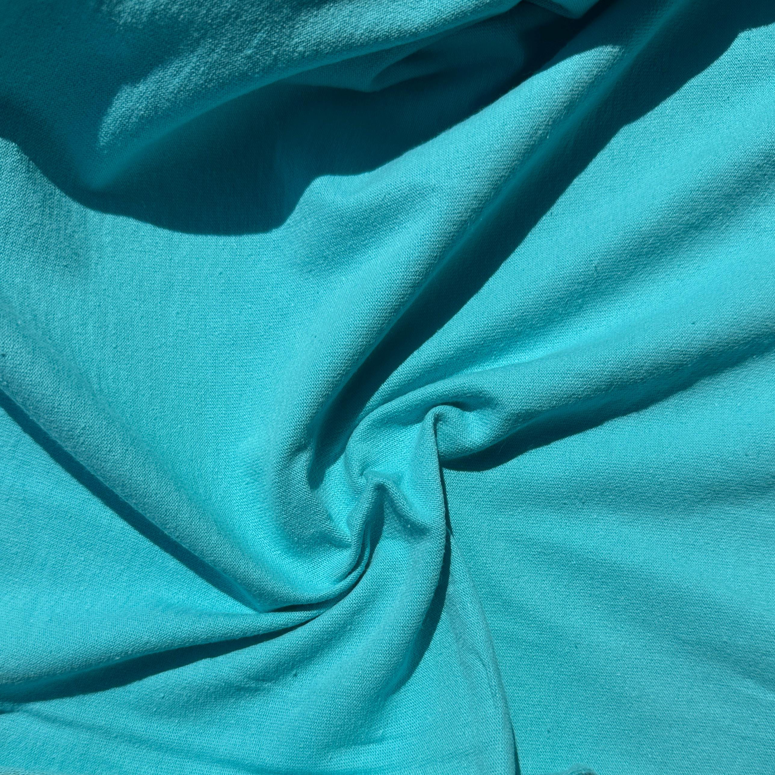 100% Cotton Jersey Aqua Blue Knit Medium-Heavy Weight Eco-Friendly Fabric By The Yard 60"