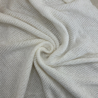 Cotton Chenille Sweater Fabric – White | by the Yard