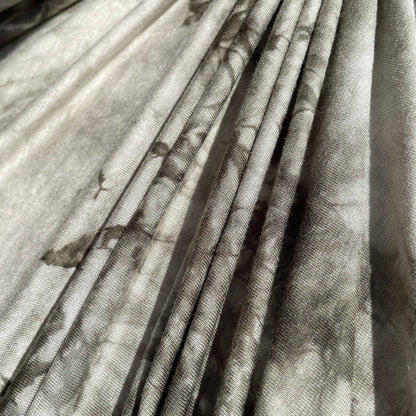 Army Green & White Cloud Tie Dye Splash Bamboo Spandex Jersey Knit 60" Eco-Friendly Fabric By The Yard