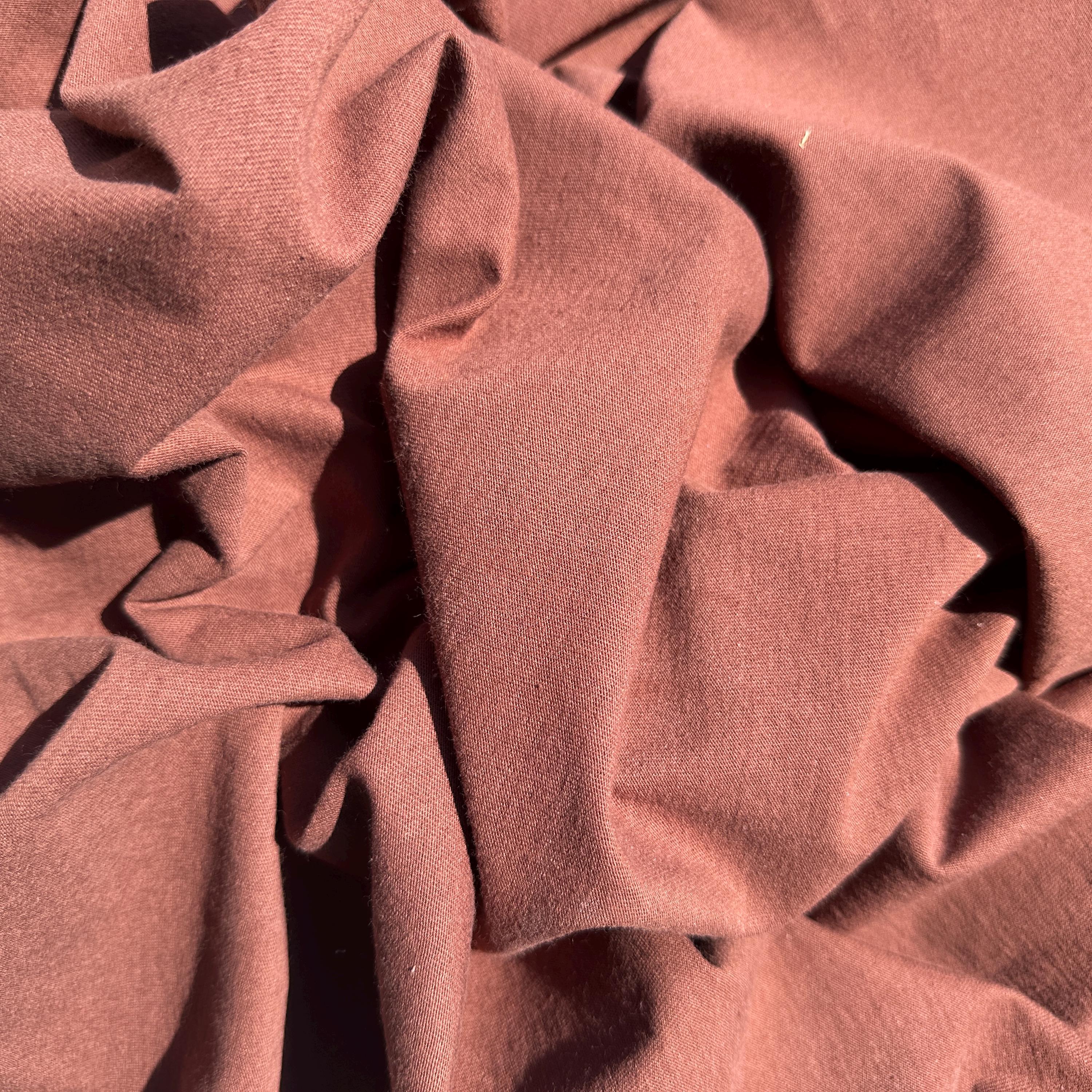 100% Cotton Jersey Brown Knit Medium-Heavy Weight Eco-Friendly Fabric By The Yard 60"