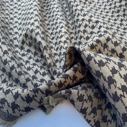 Cotton Pattern Twill Spandex Brown Jacquard Pattern Fabric By The Yard