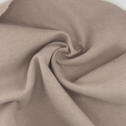 Organic Mocha Cotton Fleece Rib Medium Weight | 350 GSM/ 12 OZ Knit Sweatshirt Fabric By The Yard