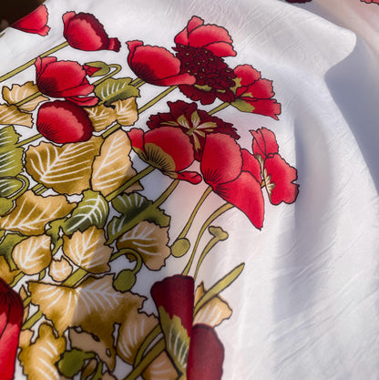 100% Cupro Georgette Japanese Lightweight Earthy flower Silk-like Fabric by the Yard - Luxury Material for Sewing, Dressmaking, and Crafts